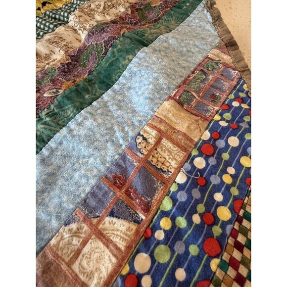 Handmade Hand Stitched Patchwork Lap Throw Baby Blanket - Picture 6 of 11